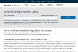 ICANN Domain Registration Lookup